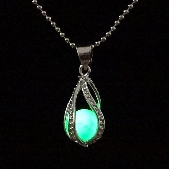 Glow in the Dark Locket Model Chain Necklace