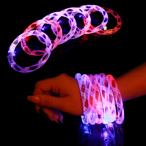 Multicolor LED Flashing Bracelets (12 Pcs)