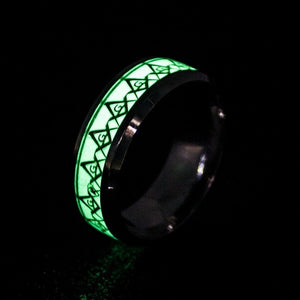 Self-Glowing Stainless Steel Rings with Various Styles