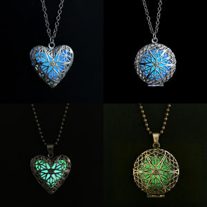 Glow in the Dark Locket Model Chain Necklace