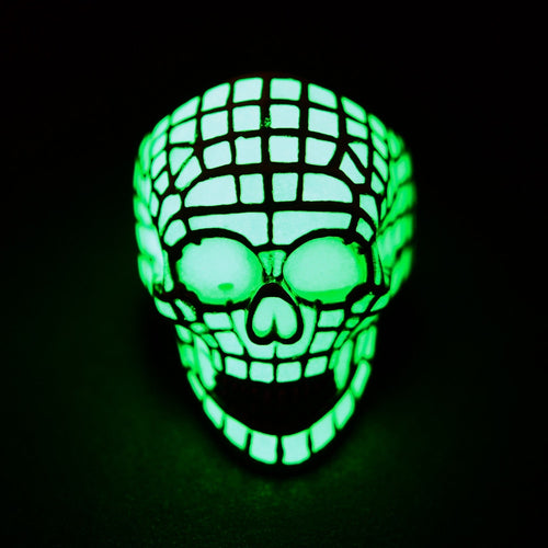 Glow in the Dark Stainless Steel Skull Ring