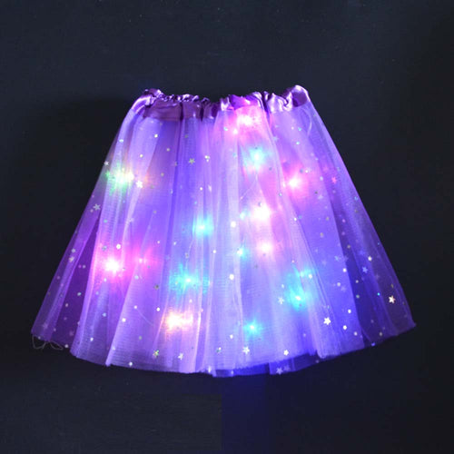 Princess Girl Skirt with Flashing Starlights