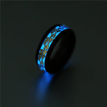 Load image into Gallery viewer, Self-Glowing Dark Silver Dragon Ring