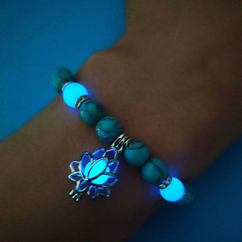 Glowing Stone Lotus Bracelet