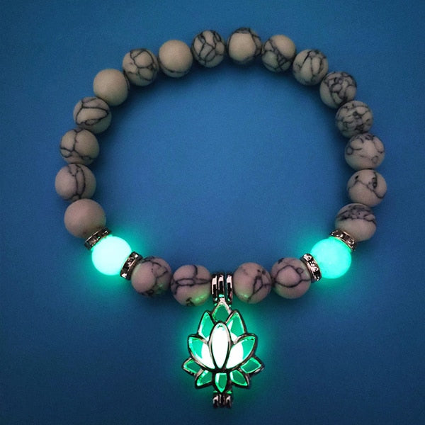 Glowing Stone Lotus Bracelet