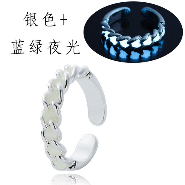 Open Ring with Glowing Heart Figures