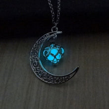 Load image into Gallery viewer, Charming Crescent Necklace with a Glowing Gem