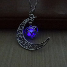 Load image into Gallery viewer, Charming Crescent Necklace with a Glowing Gem