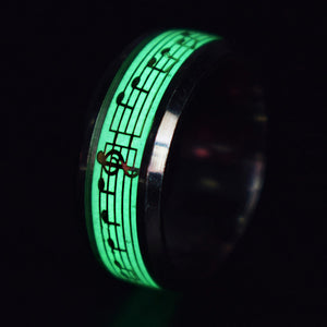 Stylish Fluorescent Stainless Steel Self-Glowing Rings