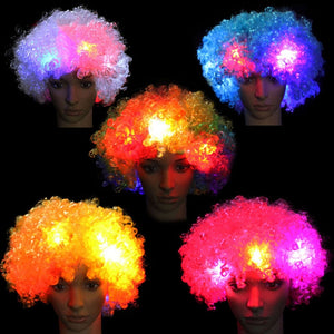 LED Glowing Curly Hair Party Wigs