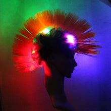 Load image into Gallery viewer, LED Multi-Colored Mohawk Punk Wig